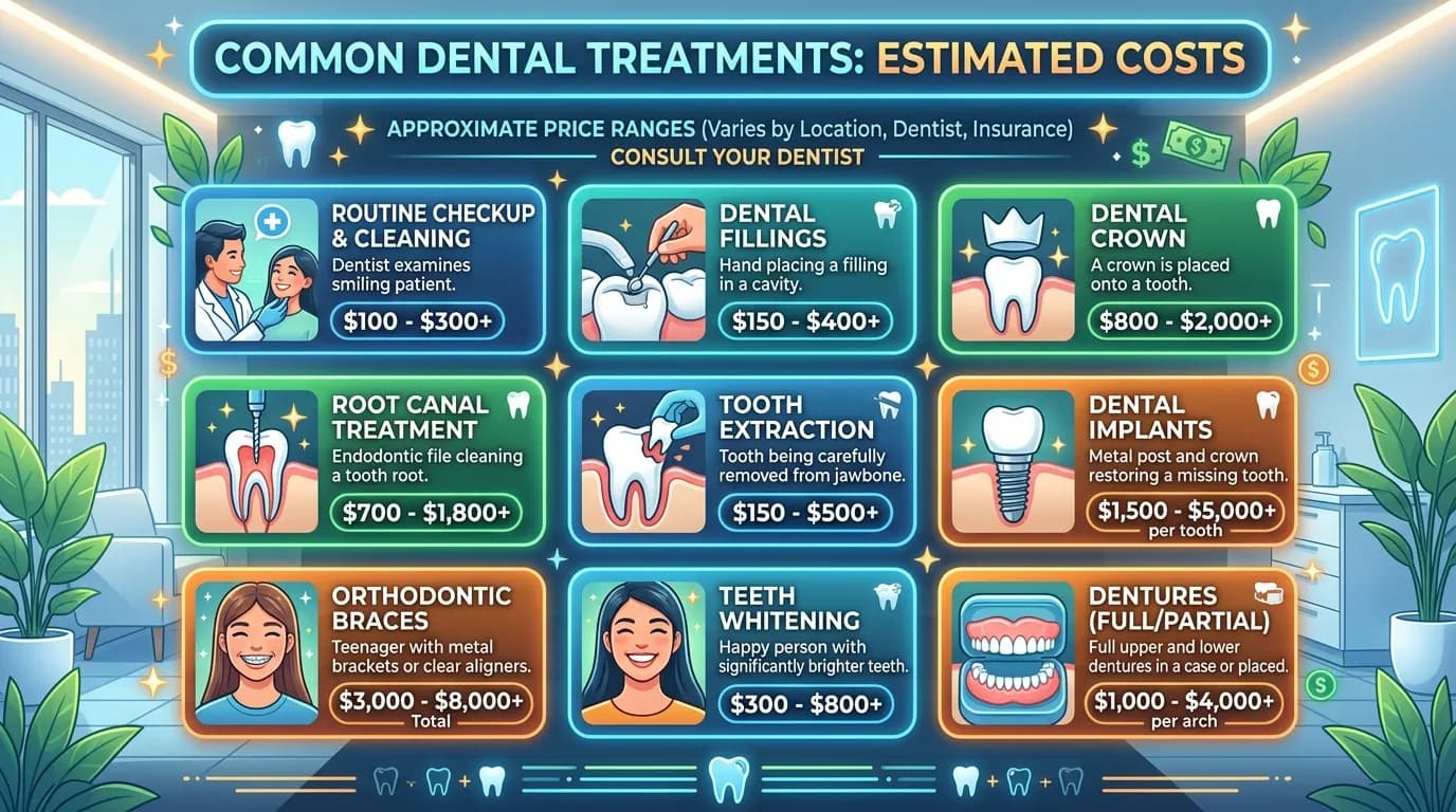How Much Do Common Dental Treatments Cost? A Patient's Guide to Fillings, Crowns, Root Canals, and Implants